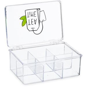 Produktbild für Teebox Relaxdays für Teebeutel, transparent, aus Kunststoff