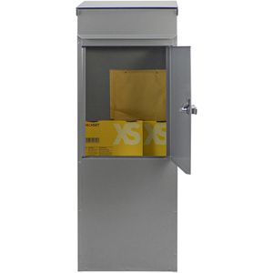 SafePost Briefkasten 85552 ScanPro 855 silber, Standbriefkasten aus Stahl, 36 x 100 x 23cm