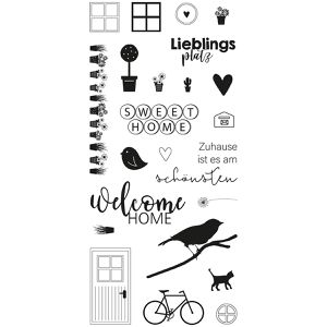 Motivstempel Rayher Clear Stamps Welcome Home, aus Kunststoff