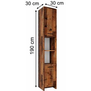 Produktbild für Badschrank Vicco Kiko, eiche rustikal