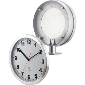 Produktbild für Wanduhr Eurotime 51764-47, Aluminium, analog, Funkuhr