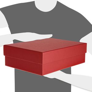 Produktbild für Geschenkbox Rössler-Papier Boxline Metallic Granat, rot