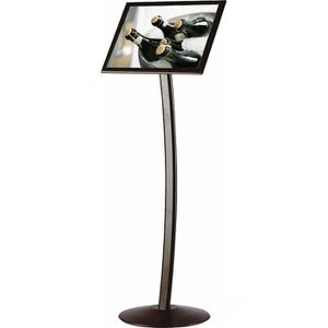 Produktbild für Infoständer Update-Displays Curved aus Aluminium, schwarz, A3