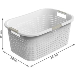 Produktbild für Wäschekorb Rotho Country, weiß, mit 3 Griffen