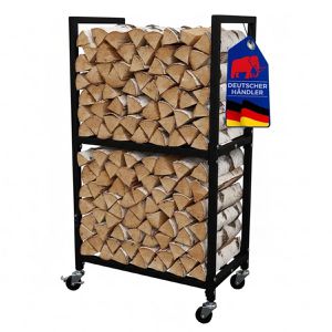 Produktbild für Kaminholzregal PROREGAL Phoenix, mit 2 Ablagen &amp; Rollen