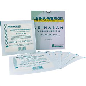 Leina-Werke Vlieskompressen Leinasan, steril, 10 x 10cm, 1-fach, 50 Stück –  Böttcher AG