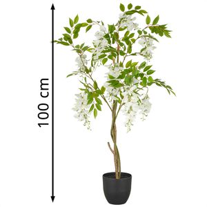 Produktbild für Kunstpflanze Creativ-green Wisteria weiß