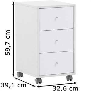 Produktbild für Rollcontainer Möbelpartner Serie 400, aus Holz, weiß
