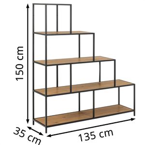 Produktbild für Bücherregal AC-Design Seaford, schwarz / wildeiche