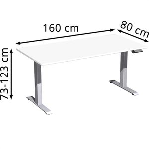 Produktbild für Schreibtisch Geramöbel Elevate Basic, weiß / silber