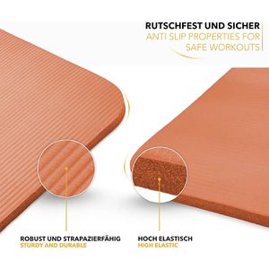 Produktbild für Yogamatte Tresko mit Tragegurt, orange, 1 cm stark
