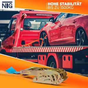Produktbild für Spanngurt NTG für Autotransporte, mit Spitzhaken und Ratsche