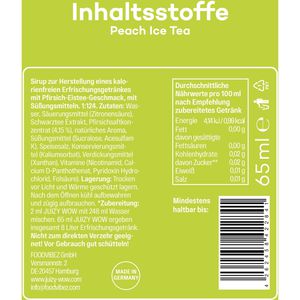 Produktbild für Sirup JUIZY-WOW Peach Ice Tea, zuckerfrei