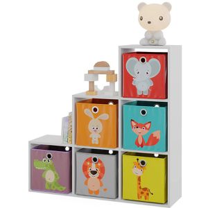 Produktbild für Bücherregal Vicco 49902, weiß, mit 6 Faltboxen