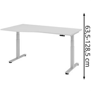 Schreibtisch Hammerbacher XDSM 18, lichtgrau / silber