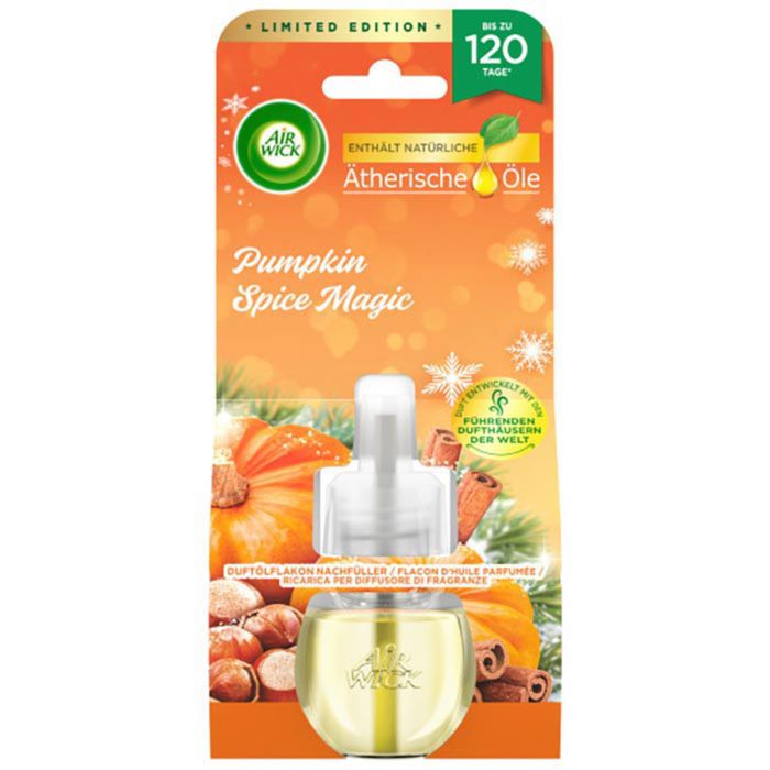 Airwick Raumduft Duftstecker, Duftölflakon, 19 ml, Nachfüller, ätherische Öle, Pumpkin Spice Magic – Böttcher AG