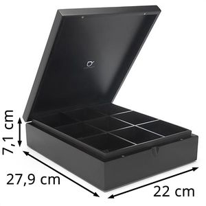 Produktbild für Teebox Bredemeijer 184007, für Teebeutel, schwarz, aus Bambus