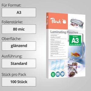 Produktbild für Laminierfolien Peach PP580-01 DIN A3