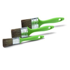 Schuller Malerpinsel Timber Eco M Set, 3-teilig, Flachpinsel in 3 verschiedenen Größen, Mischborste