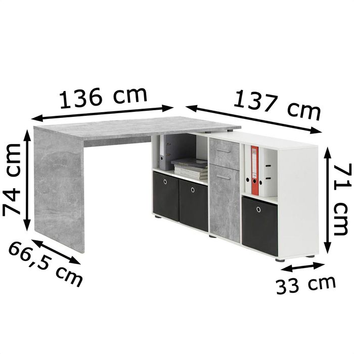 FMDMöbel Schreibtischkombination Lex, 353001, mit