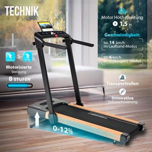 Produktbild für Walking-Pad Christopeit 2 in 1S, mit Handlauf &amp; Steigung