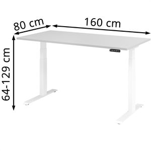 Produktbild für Schreibtisch Hammerbacher XDKB 16, lichtgrau / weiß