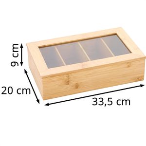 Produktbild für Teebox Zeller 25326, für Teebeutel, natur, aus Bambus