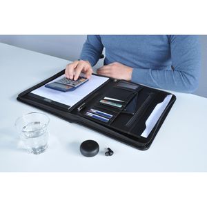 Produktbild für Schreibmappe DESQ 3680 Business Classy, schwarz, Kunstleder
