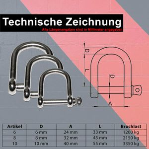 Produktbild für Schäkel PRIOstahl 554, 2150kg