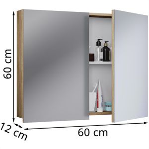 Produktbild für Spiegelschrank VCM Badinos 914459, sonoma eiche