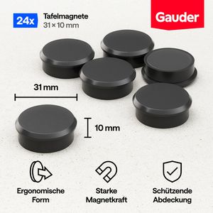 Produktbild für Magnete Gauder schwarz