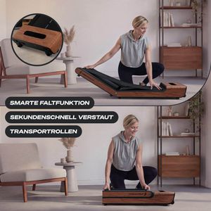 Produktbild für Walking-Pad Sportstech WoodPad Pro, dunkelbraun, klappbar