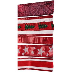 Produktbild für Geschenkband Präsent Weihnachten, rot