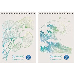 Produktbild für Notizblock Herlitz GREENline Ginkgo, 300006035, kariert, A7