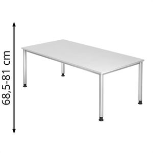 Schreibtisch Hammerbacher H-Serie, weiß / silber