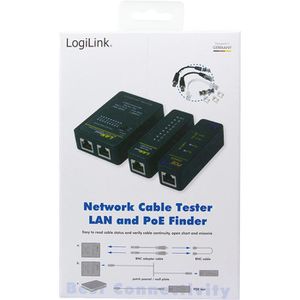 Produktbild für Netzwerkkabeltester LogiLink mit PoE Finder, Set