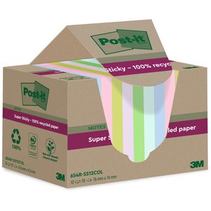 Haftnotizen Post-it Recycling Super Sticky, bunt
