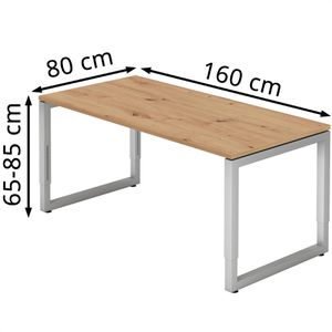 Produktbild für Schreibtisch Hammerbacher R-Serie, asteiche / silber