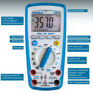 Produktbild für Multimeter PeakTech P 2180, digital, RMS