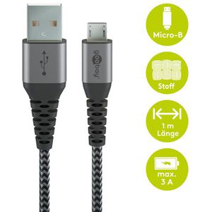 Produktbild für Ladekabel Goobay 49282, grau, 1m