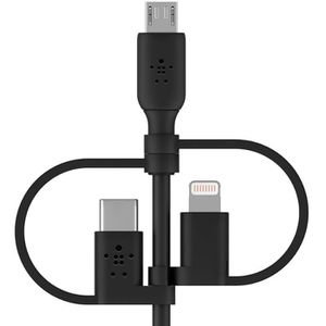 Produktbild für Ladekabel Belkin Universal 3in1, schwarz, 1m