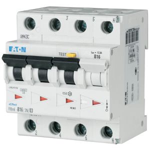 FI-LS-Schalter Eaton FRBM6-C16/3N, 230 / 400V, 10kA, 3-polig+N