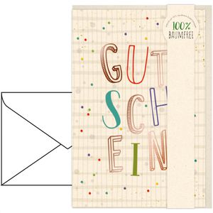 Böttcher-AG Gutscheinkarte Zuckerrohr 11,5 x 17 cm, mit Umschlag, Motiv: Punkte