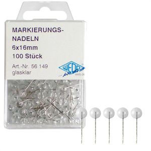Markierungsnadeln Wedo 56149, transparent