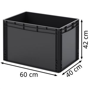 Produktbild für Eurobox AUER ESD EG 64/42 HG, schwarz, 88 Liter