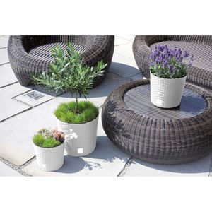 Produktbild für Übertopf Prosperplast Rato Round, weiß, Ø 20 x 19 cm