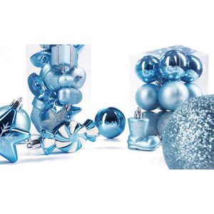 Produktbild für Weihnachtskugeln BRUBAKER 807700, hellblau