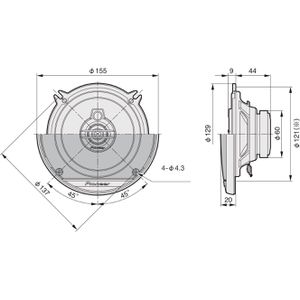 Produktbild für Einbaulautsprecher Pioneer TS-G1330F, schwarz, 35 W, 3-Wege