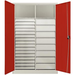 Produktbild für Werkzeugschrank Mauser MKSTM12/5/19E5, aus Metall, grau / rot
