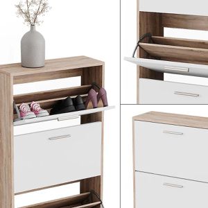 Produktbild für Schuhschrank Vicco Gizmo, sonoma eiche / weiß